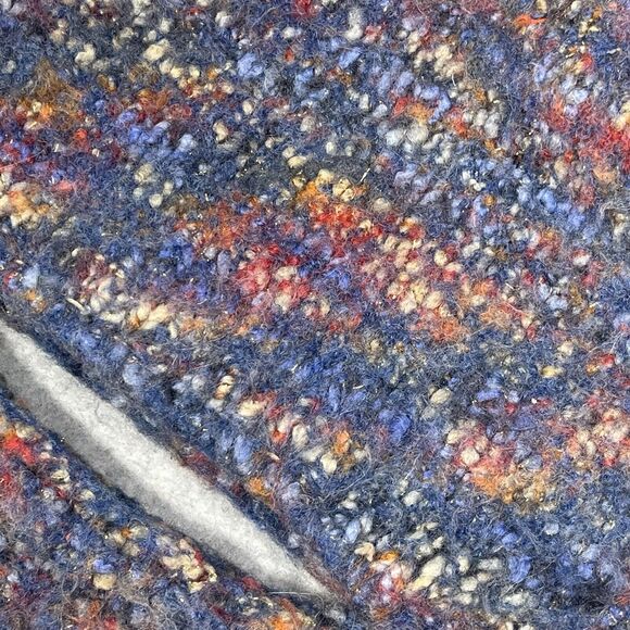 Handcrafted Purse Clutch Bag Blue Gray Knitted Wool Felt Artisan 13” x 9” Boho - Picture 14 of 14